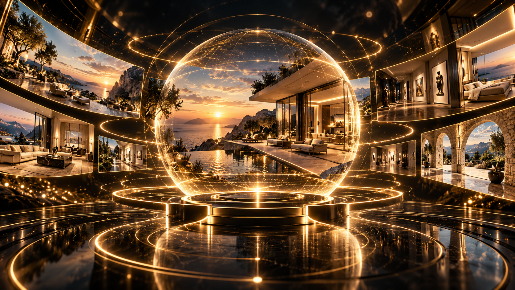 Immersive virtual property tour in a panoramic environment